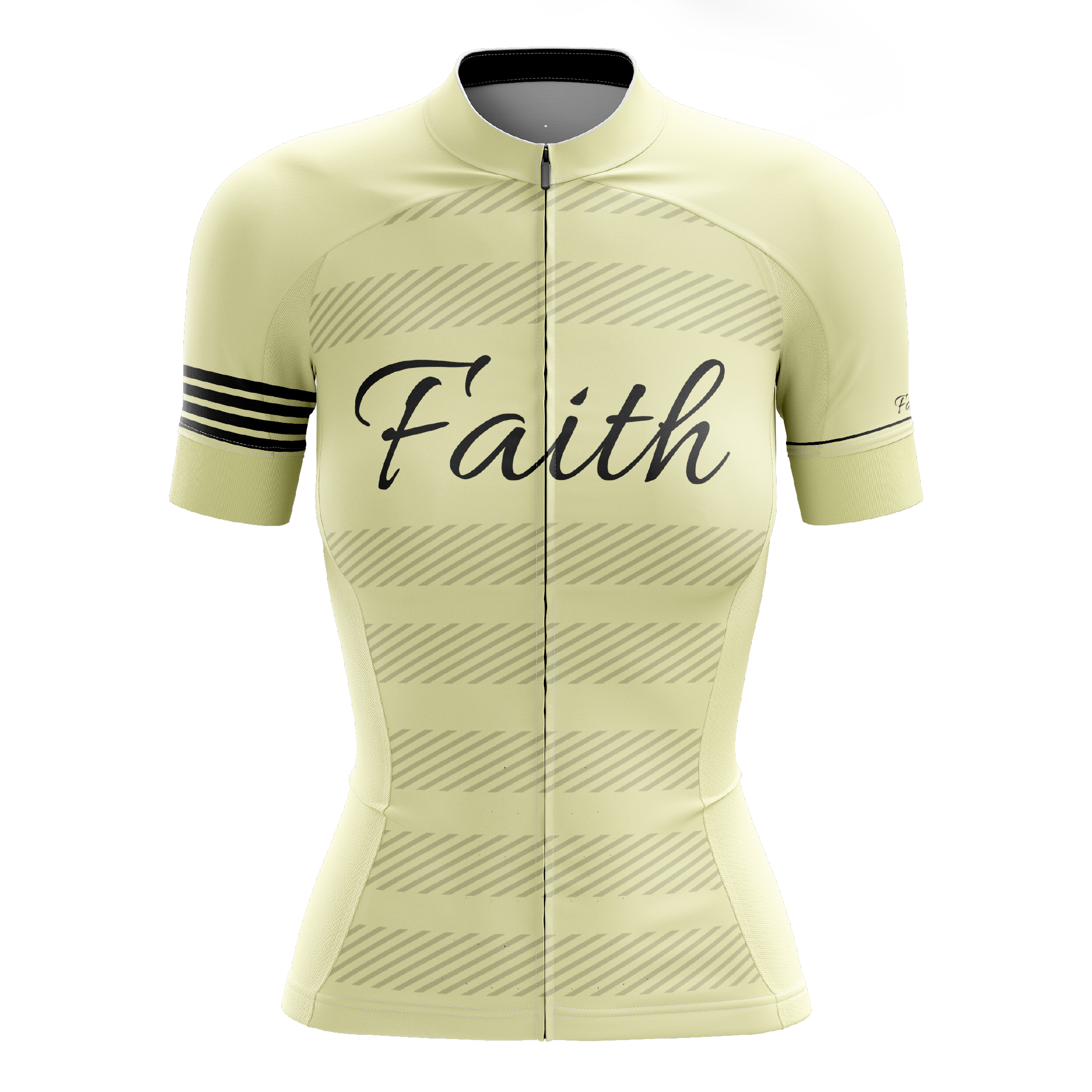Faith Cream Color Short Sleeve Cycling Jersey