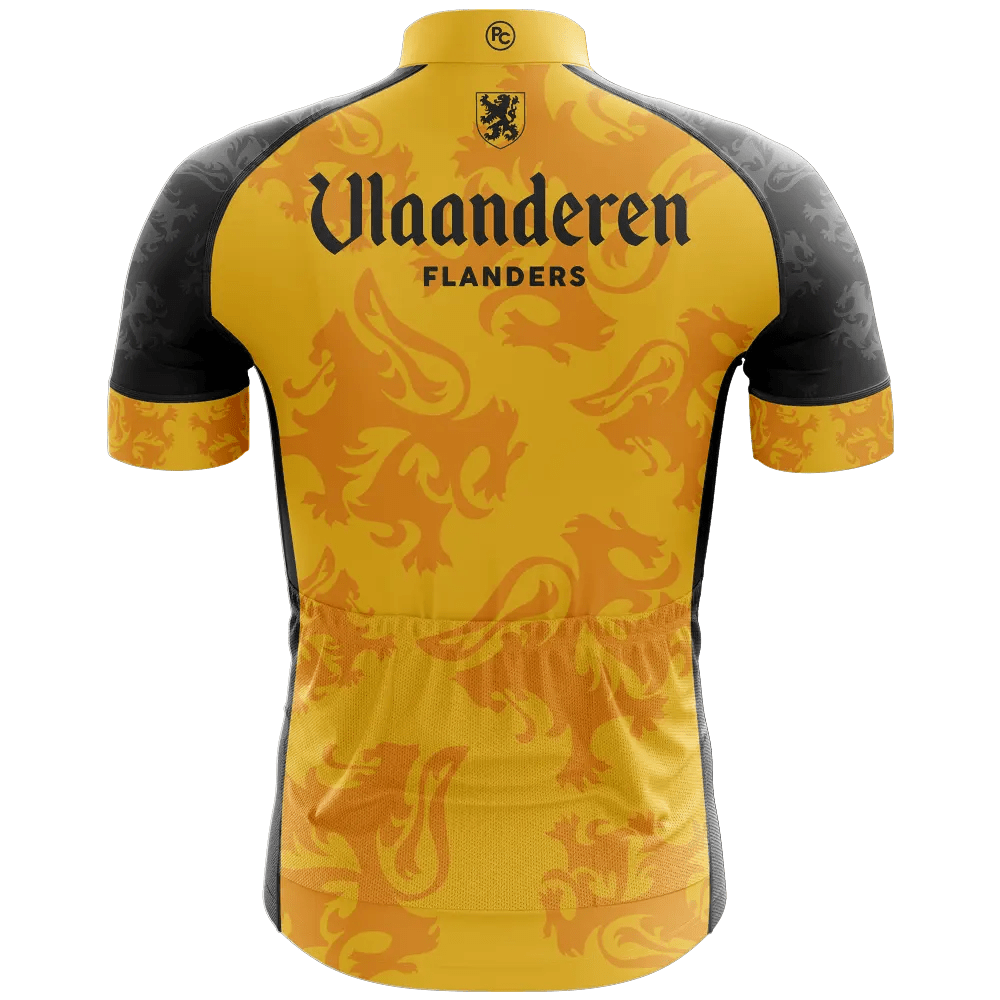 Vlaanderen Flanders Yellow Short Sleeve Cycling Jersey