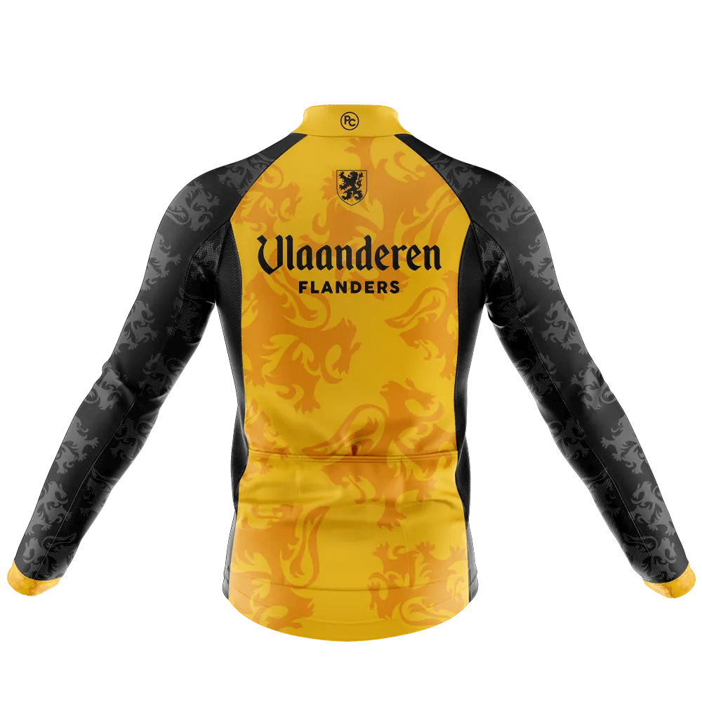 Vlaanderen Flanders Yellow Long Sleeve Cycling Jersey