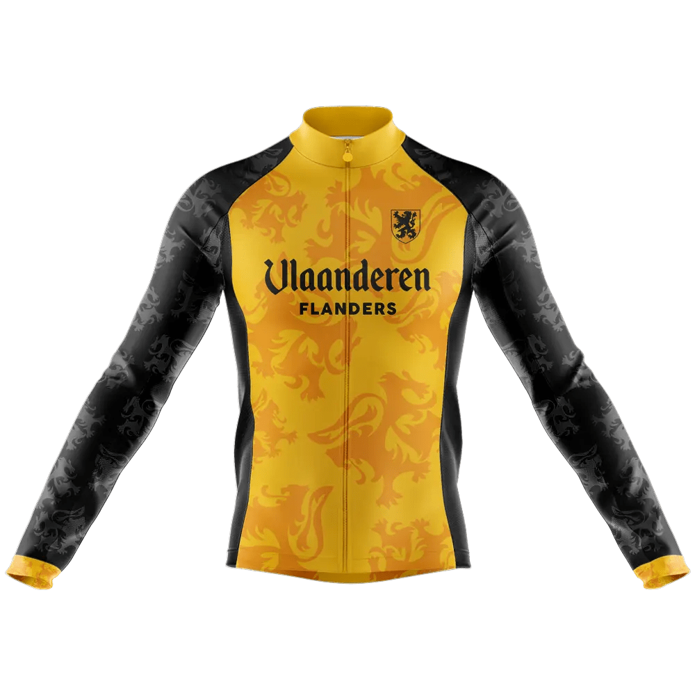 Vlaanderen Flanders Yellow Long Sleeve Cycling Jersey