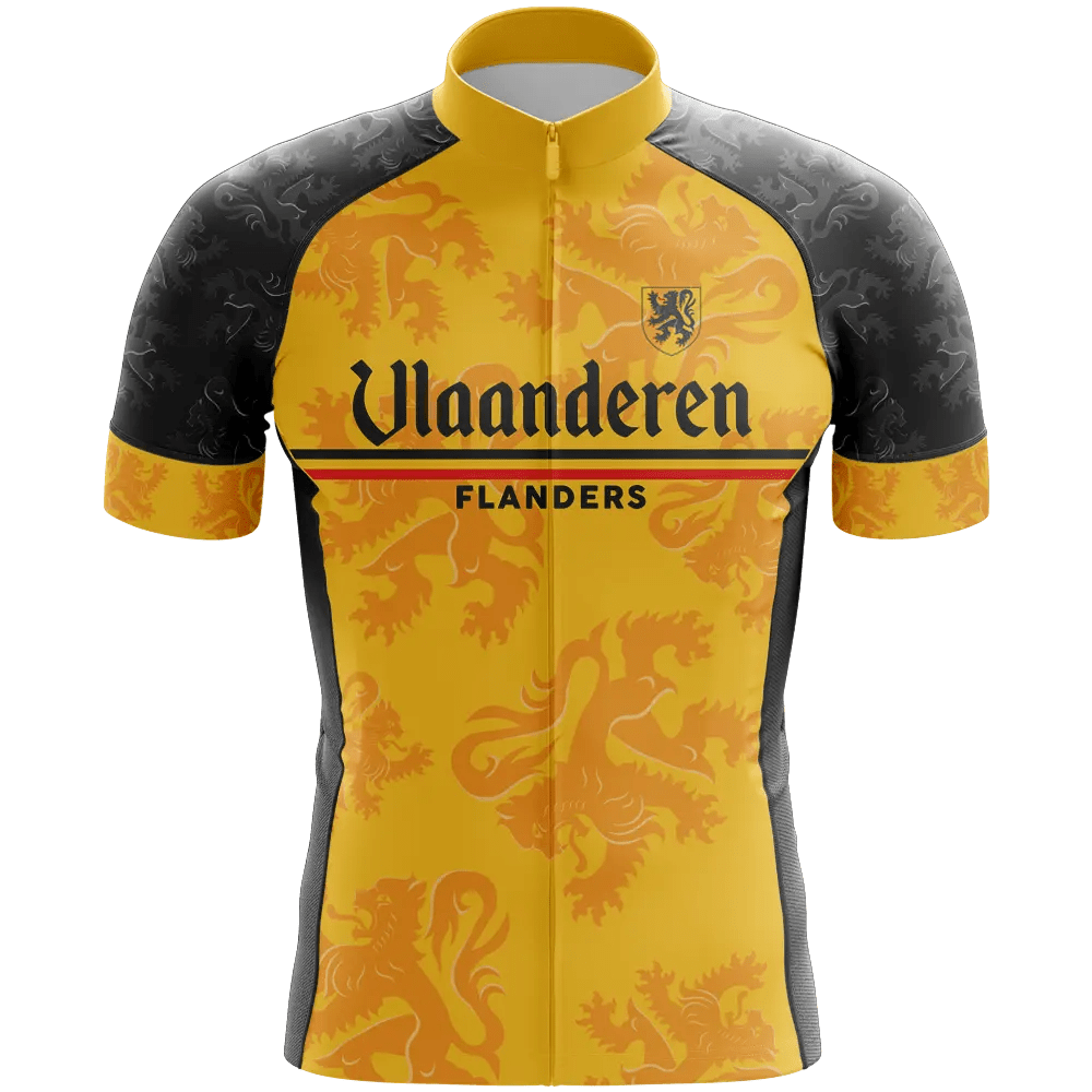 Vlaanderen Flanders Yellow V2 Short Sleeve Cycling Jersey