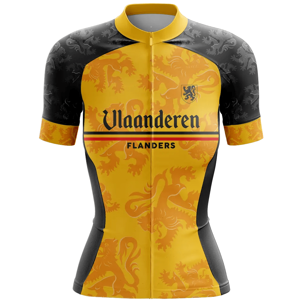 Vlaanderen Flanders Yellow V2 Short Sleeve Cycling Jersey