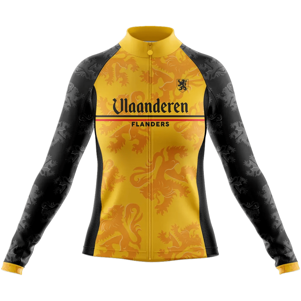 Vlaanderen Flanders Yellow V2 Long Sleeve Cycling Jersey