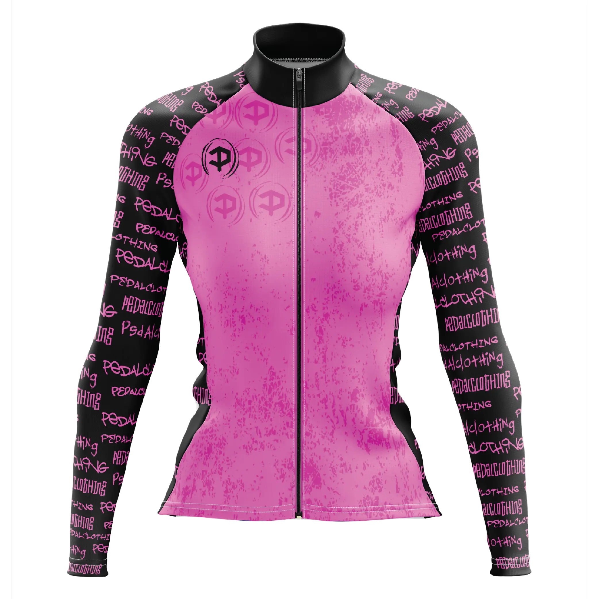 Pink long sleeve cycling jersey sales