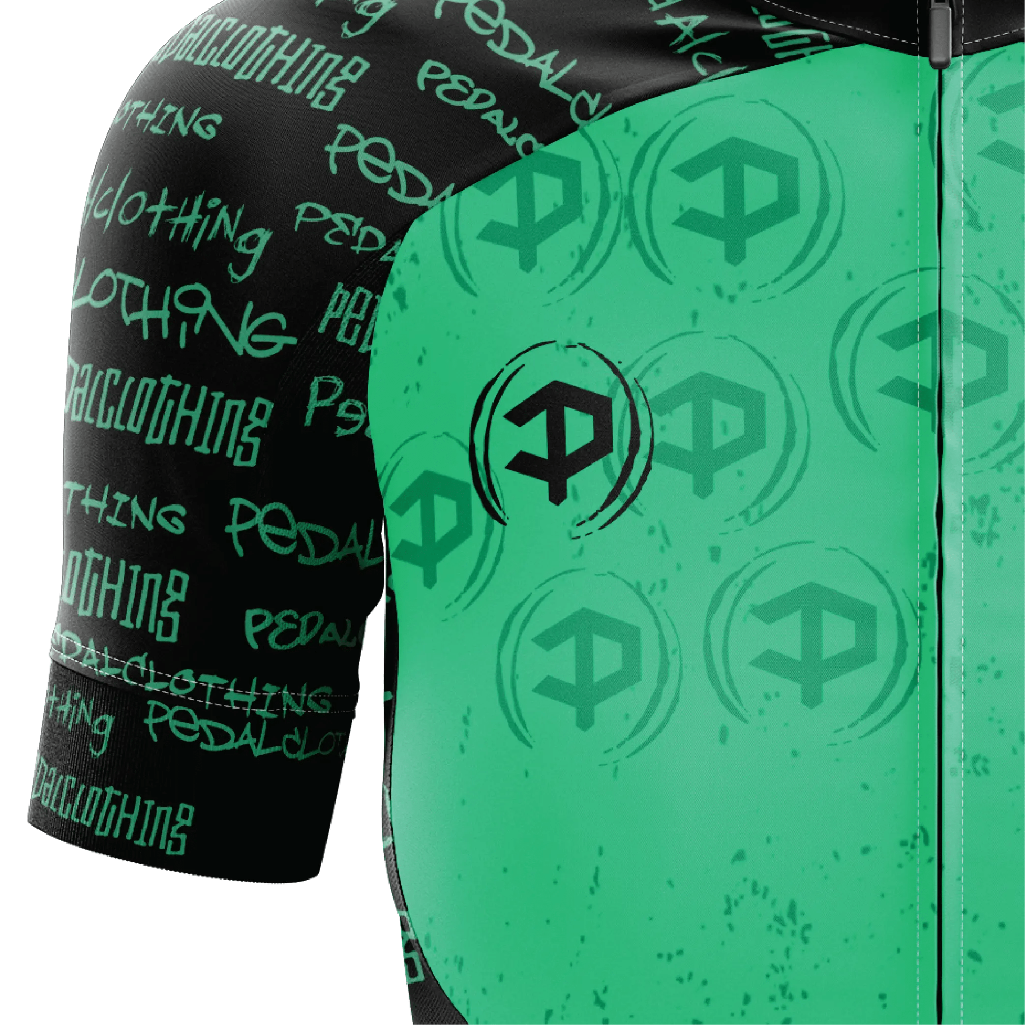 Women's Turquoise Grunge V1 Short Sleeve Cycling Jersey