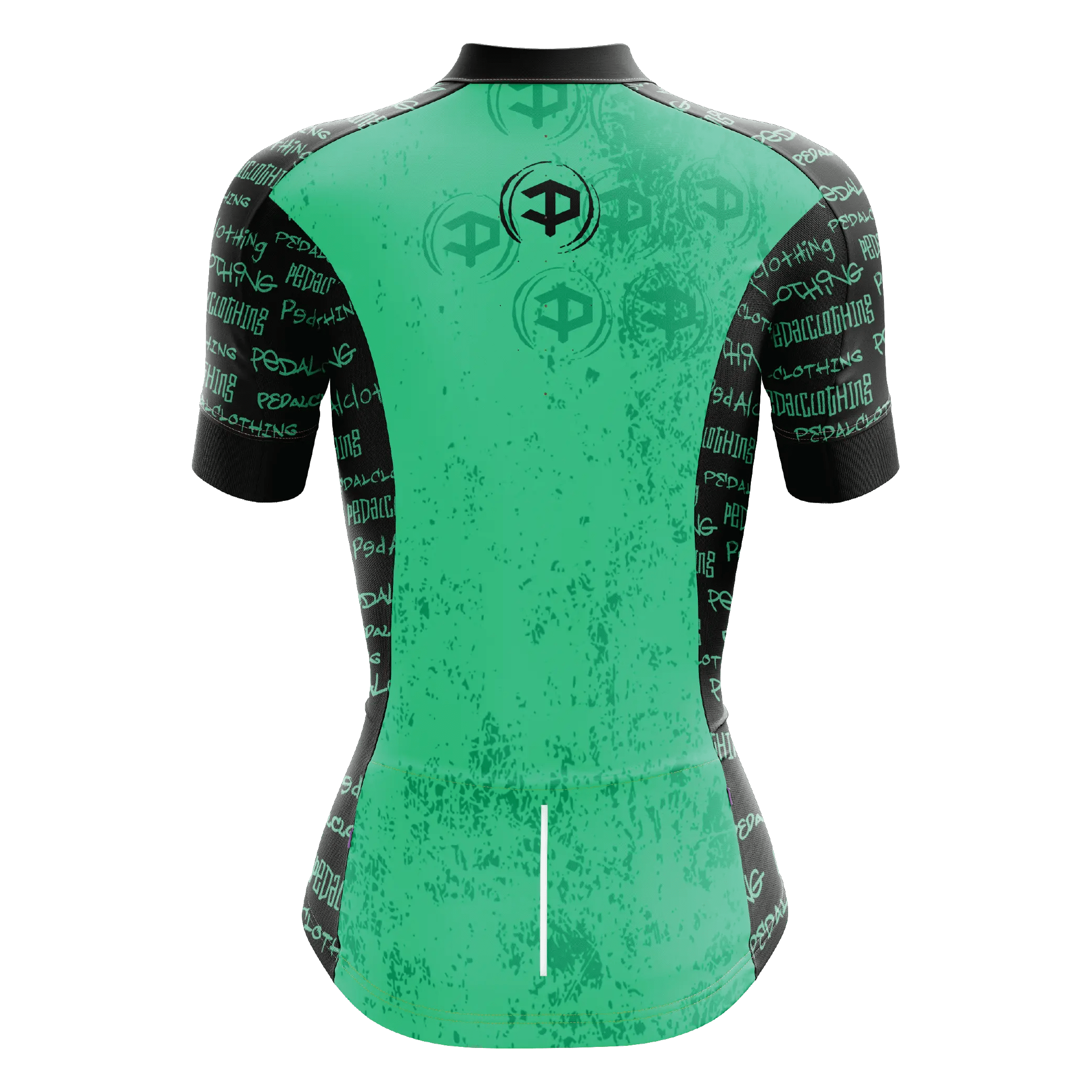 Women's Turquoise Grunge V1 Short Sleeve Cycling Jersey