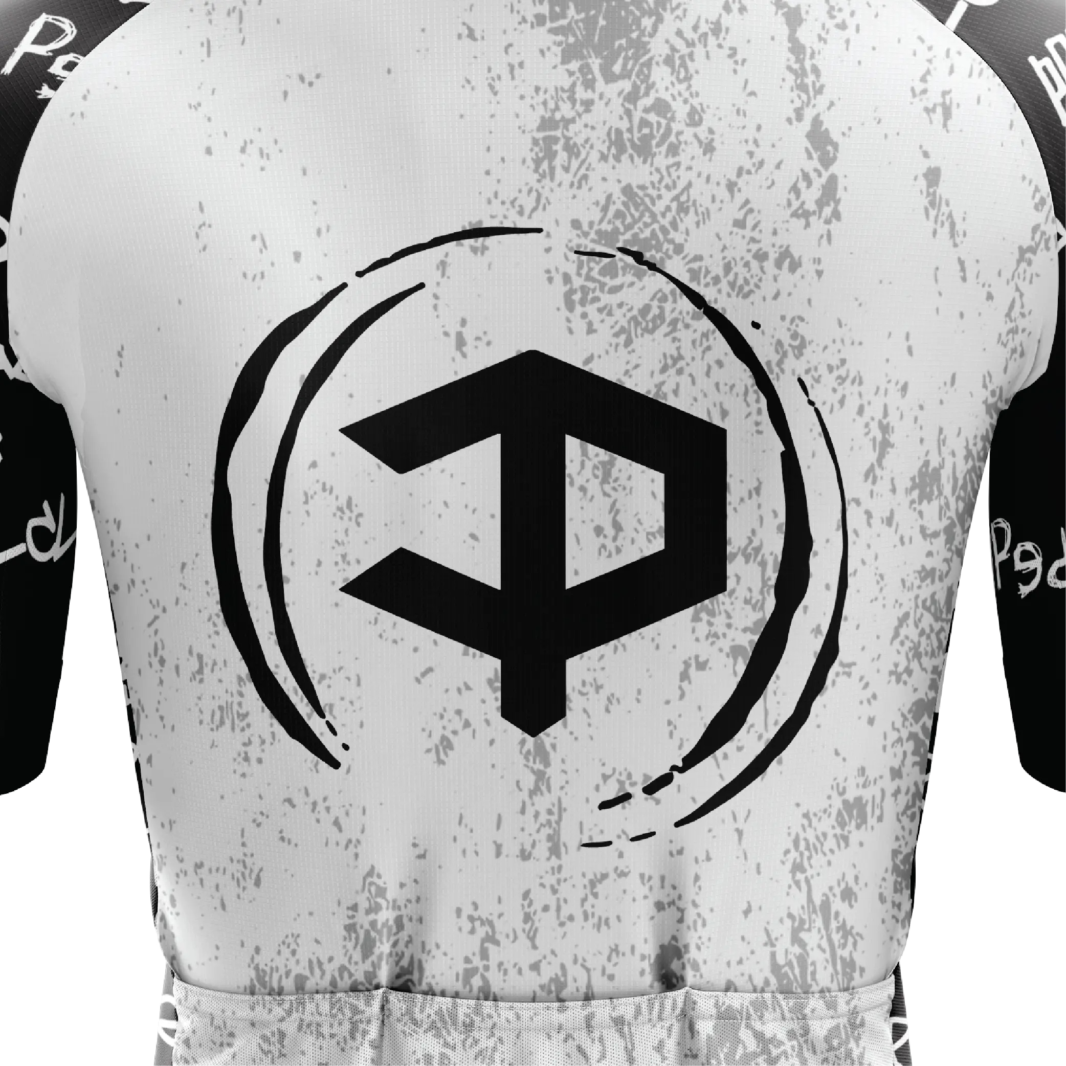 Men's White Grunge V2 Short Sleeve Cycling Jersey