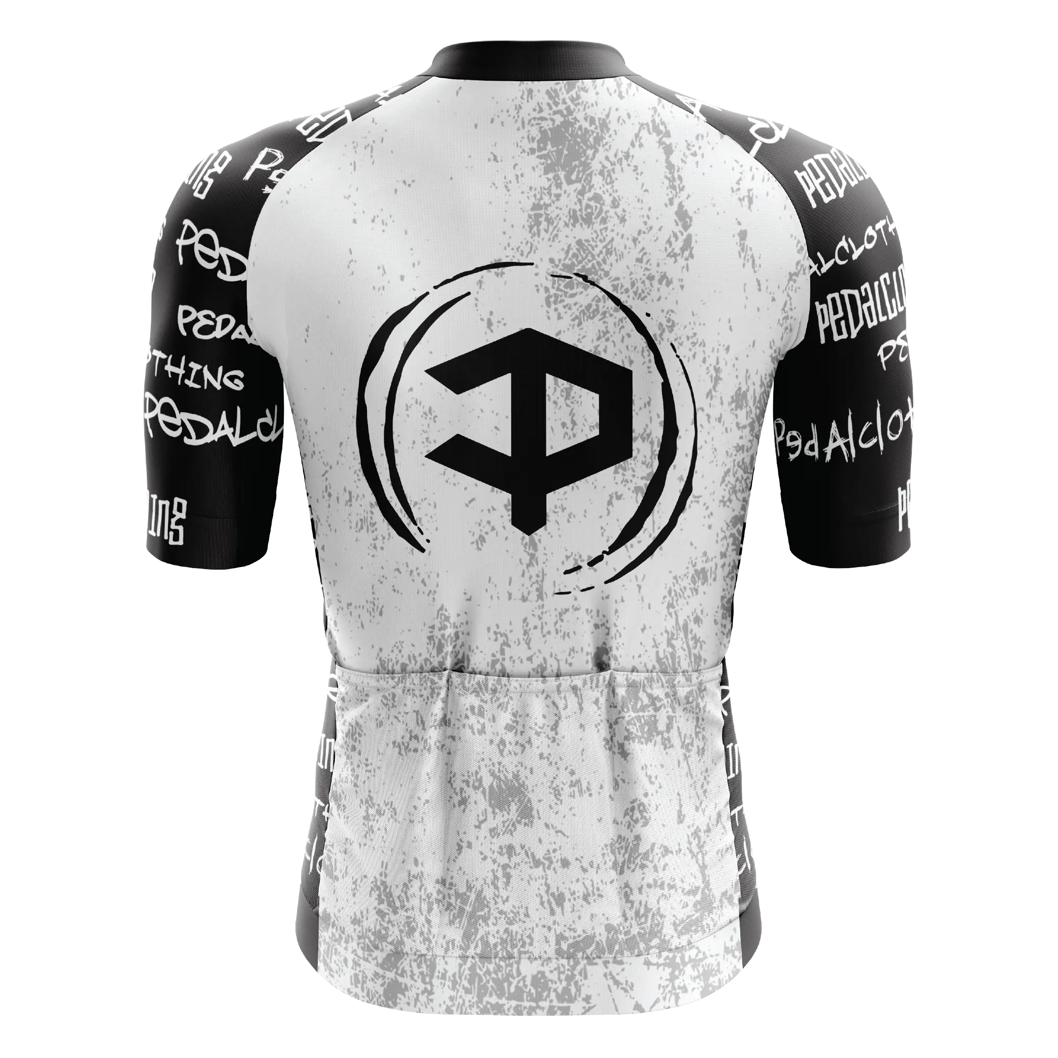 Men's White Grunge V2 Short Sleeve Cycling Jersey