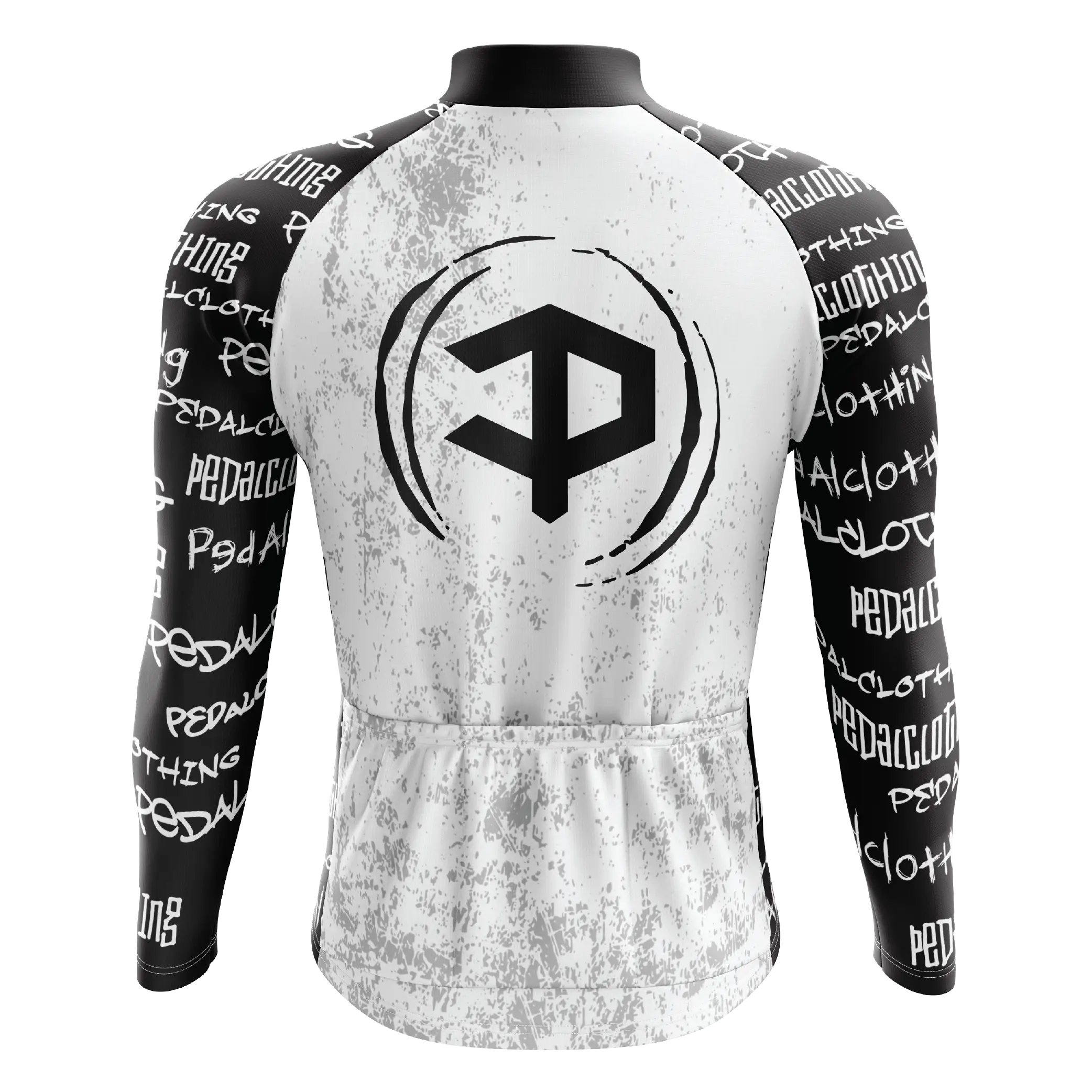Men's White Grunge V2 Long Sleeve Cycling Jersey