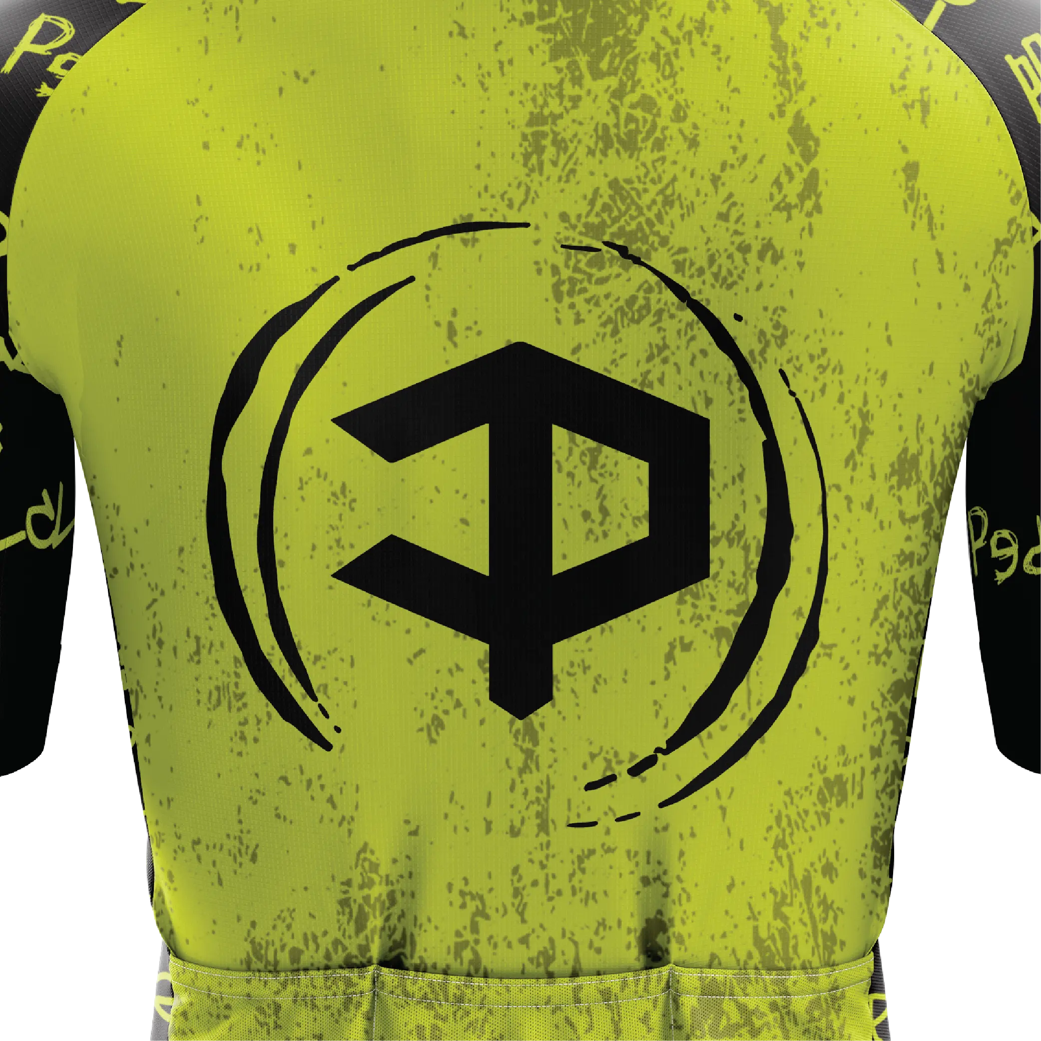 Men's Yellow Grunge V2 Short Sleeve Cycling Jersey