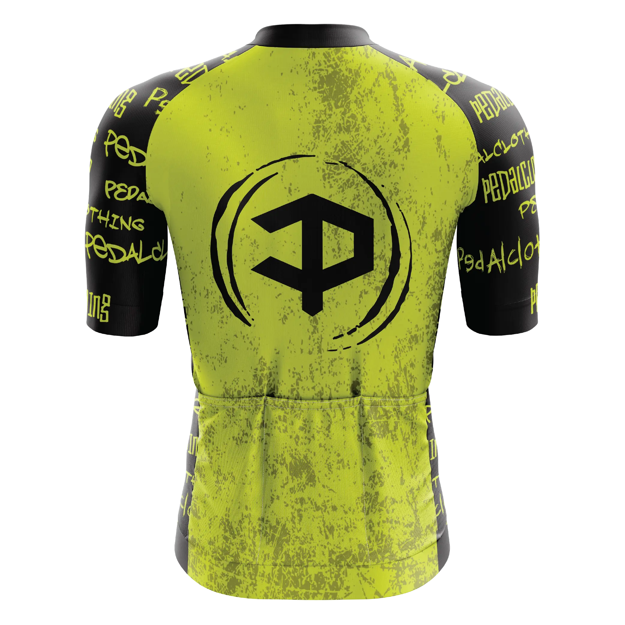 Men's Yellow Grunge V2 Short Sleeve Cycling Jersey