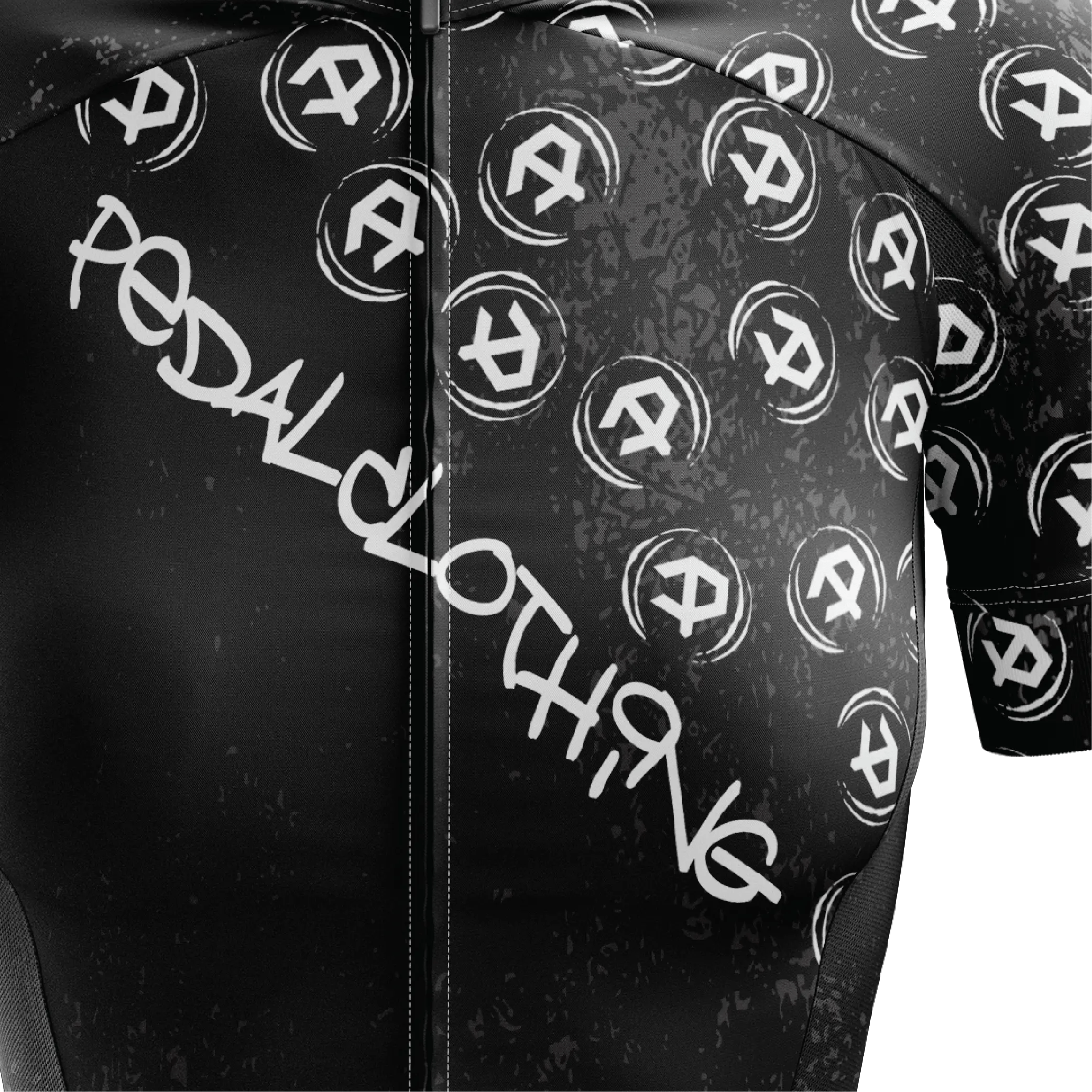 Women's Black Grunge V3 Short Sleeve Cycling Jersey