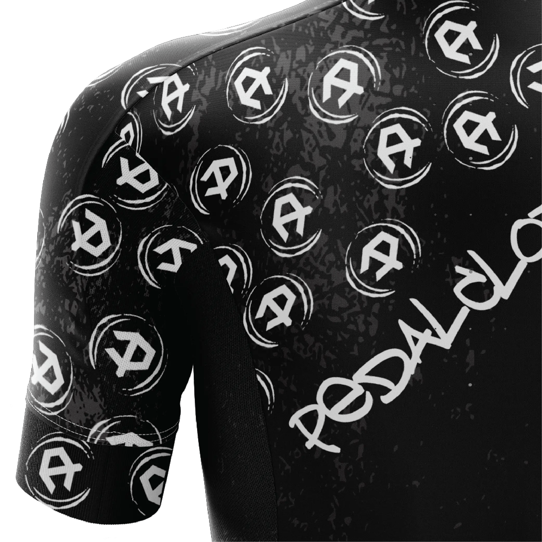 Women's Black Grunge V3 Short Sleeve Cycling Jersey