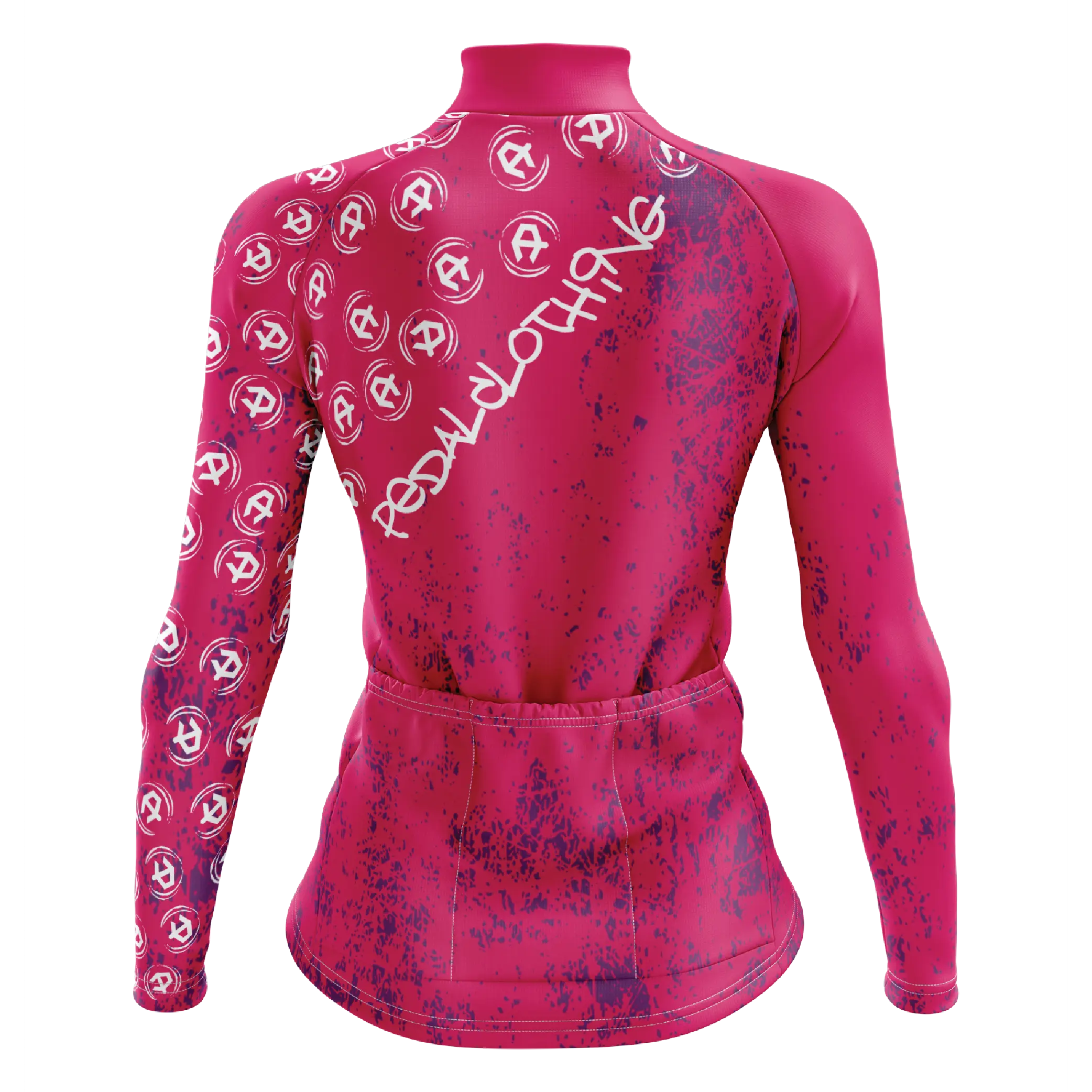 Women's Purple Grunge V3 Long Sleeve Cycling Jersey