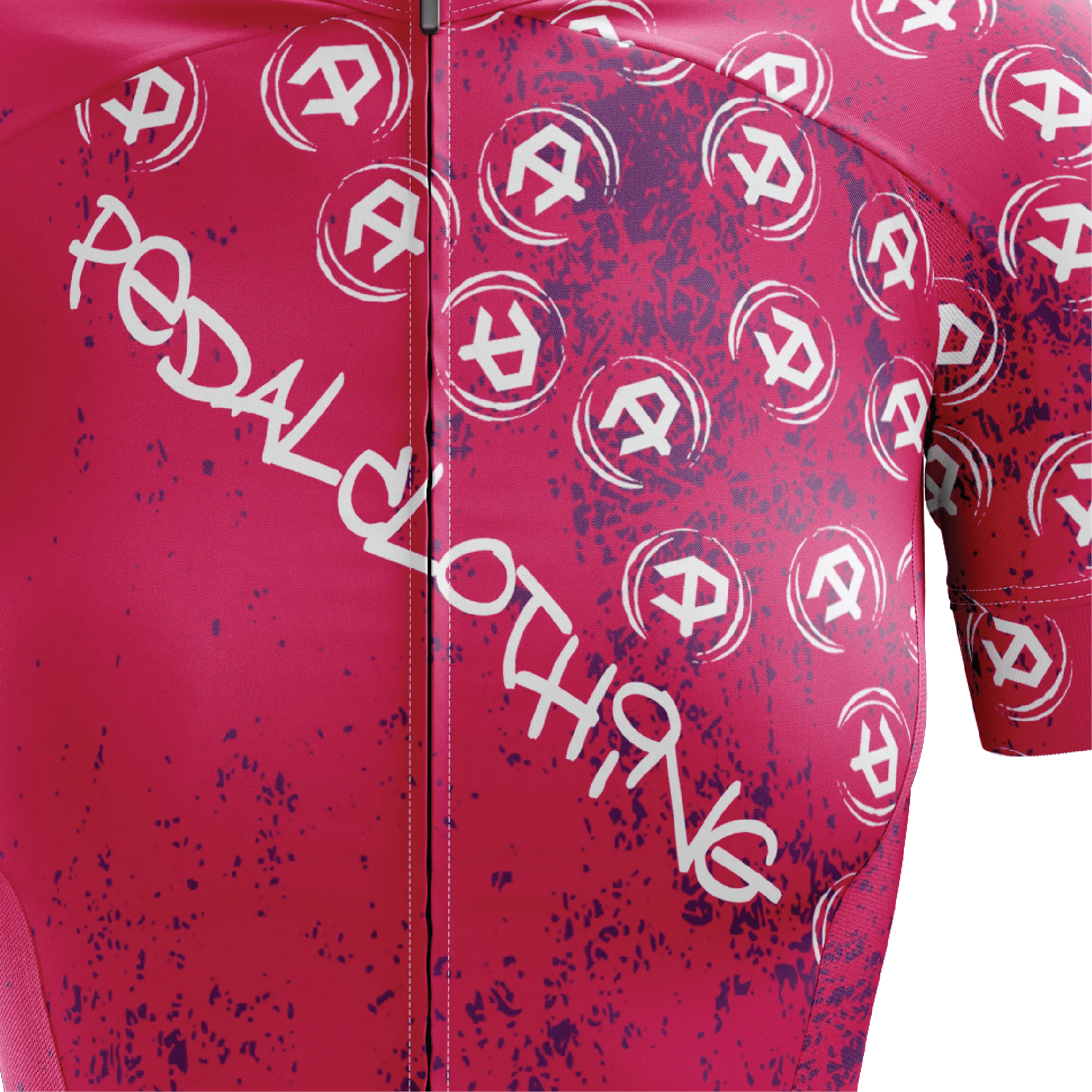 Women's Purple Grunge V3 Short Sleeve Cycling Jersey