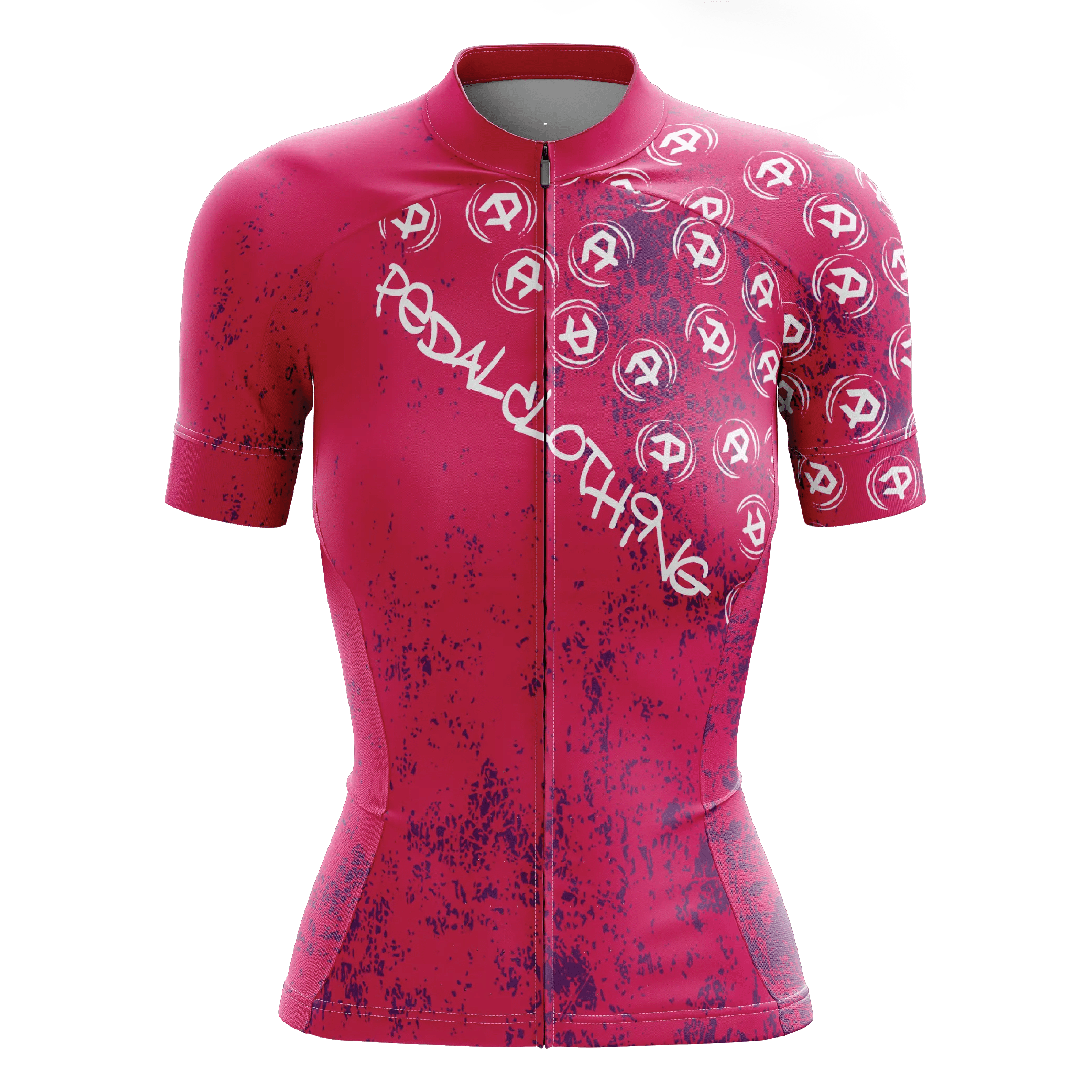 Women's Purple Grunge V3 Short Sleeve Cycling Jersey