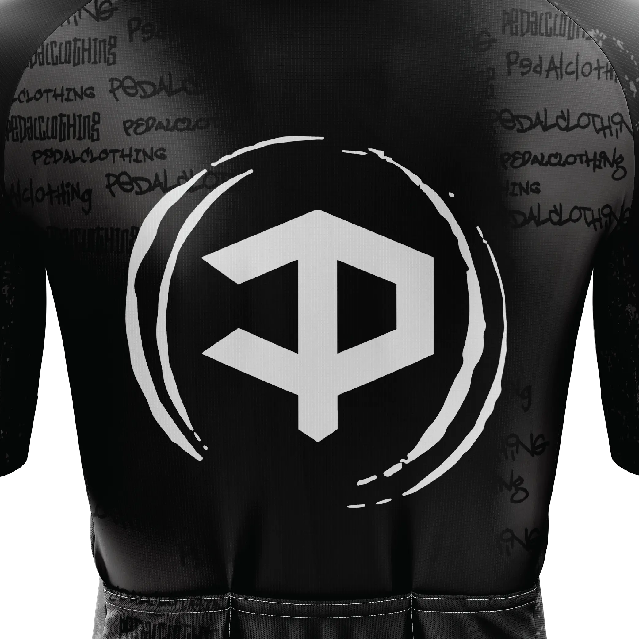 Men's Black Grunge V4 Short Sleeve Cycling Jersey