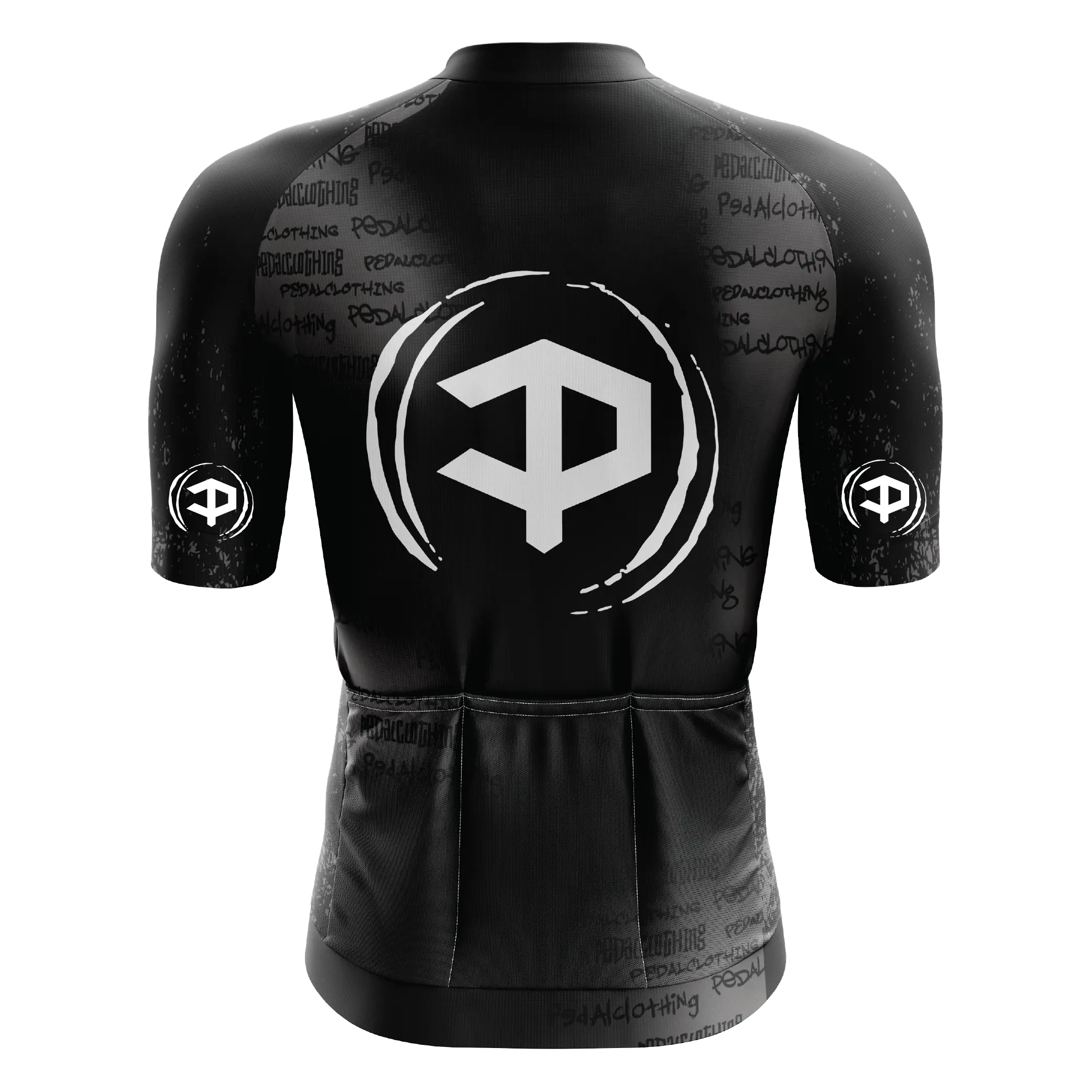 Men's Black Grunge V4 Short Sleeve Cycling Jersey