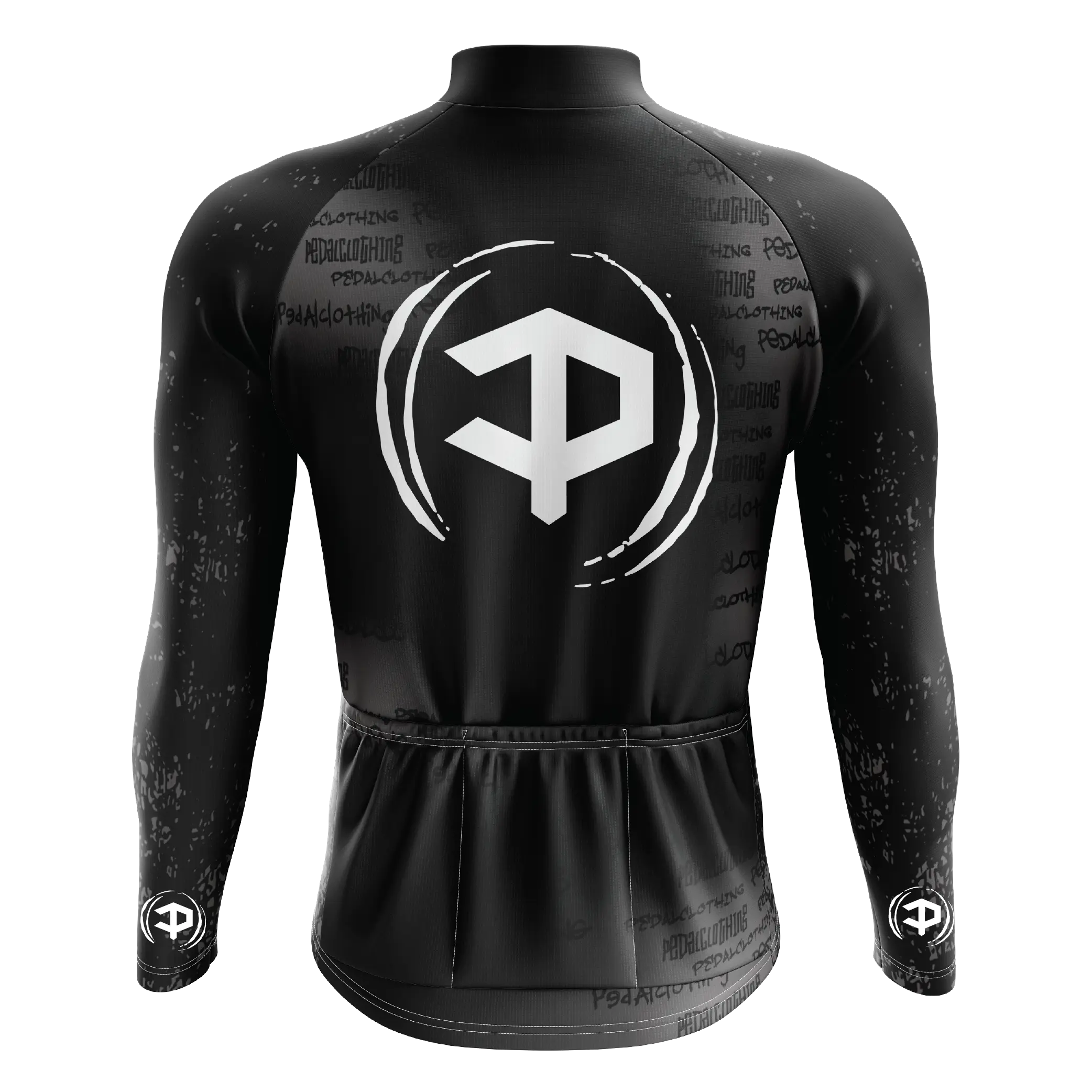 Men's Black Grunge V4 Long Sleeve Cycling Jersey