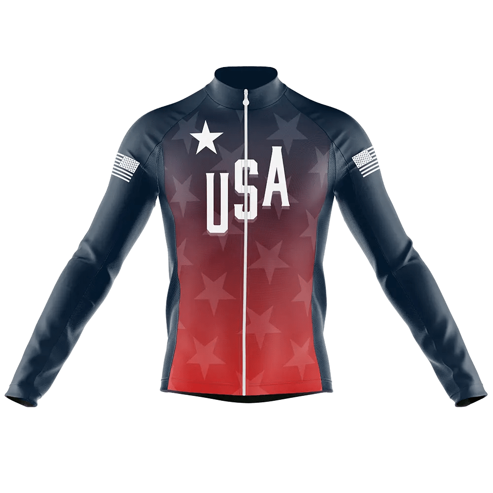 USA V3 Long Sleeve Cycling Jersey Pedal Clothing