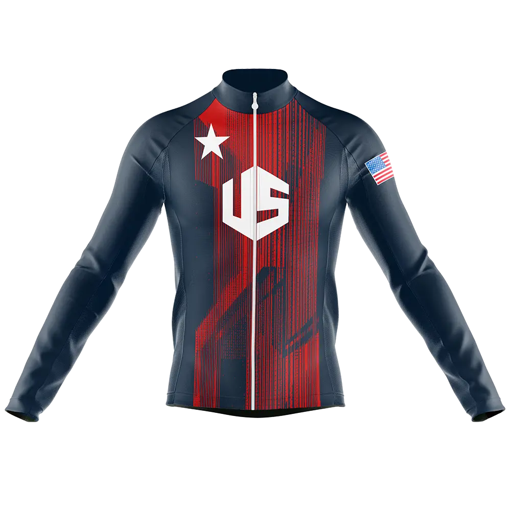 USA V6 Long Sleeve Cycling Jersey