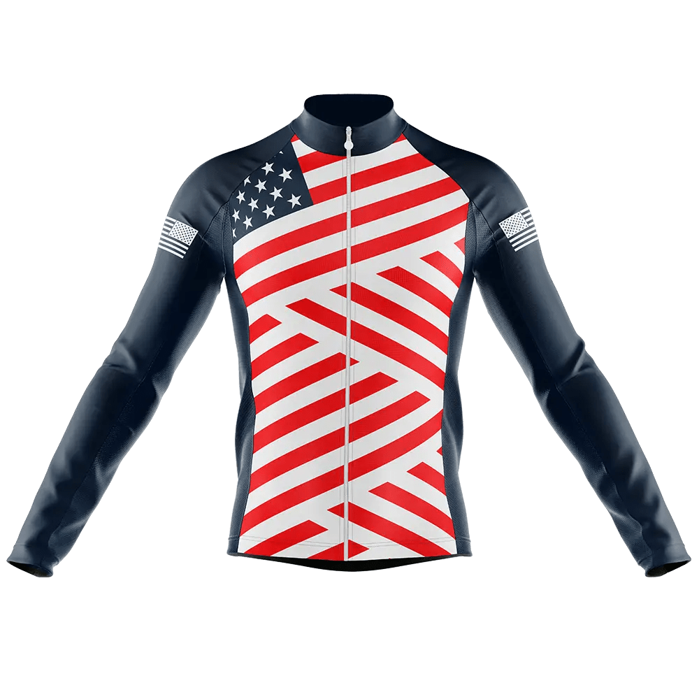 USA V8 Long Sleeve Cycling Jersey