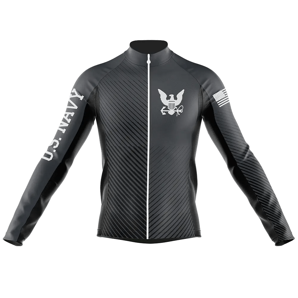 Navy Long Sleeve Cycling Jersey Pedal Clothing