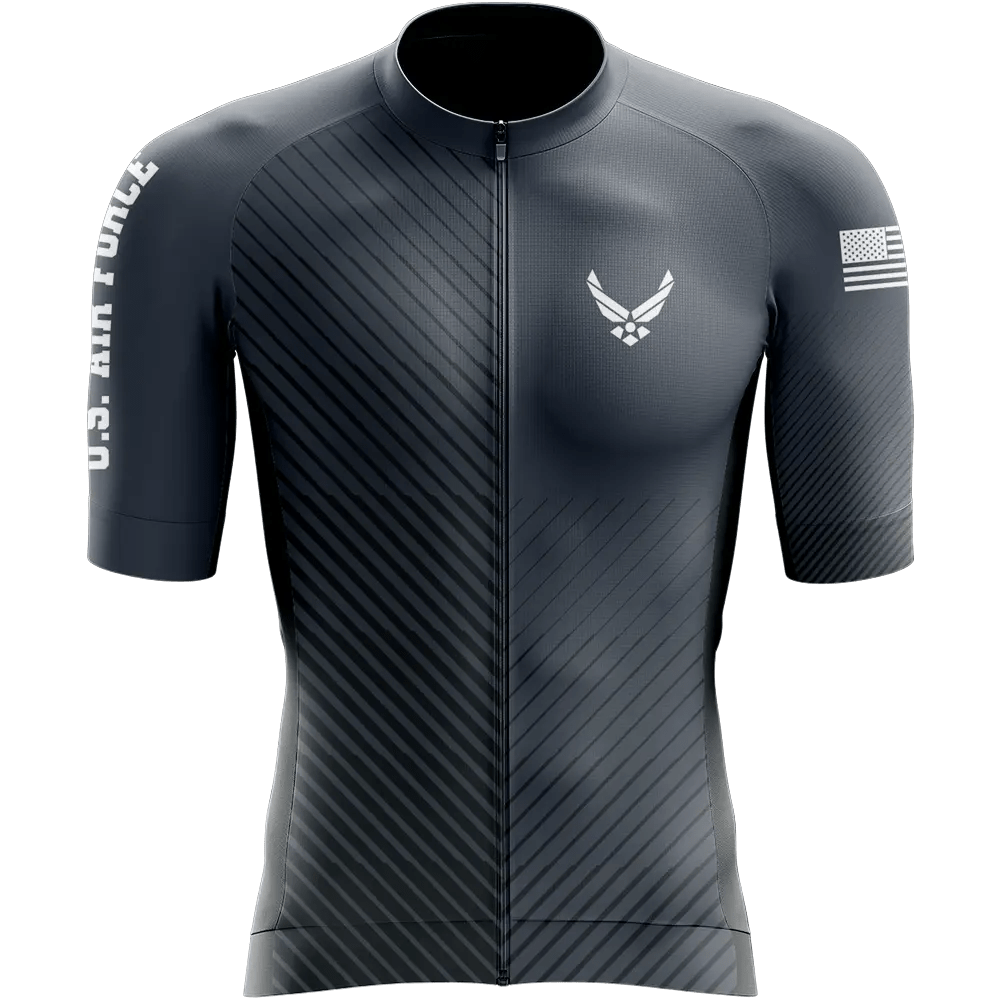 force fahrradbekleidung Men's Air Force Black Short Sleeve Cycling Jersey