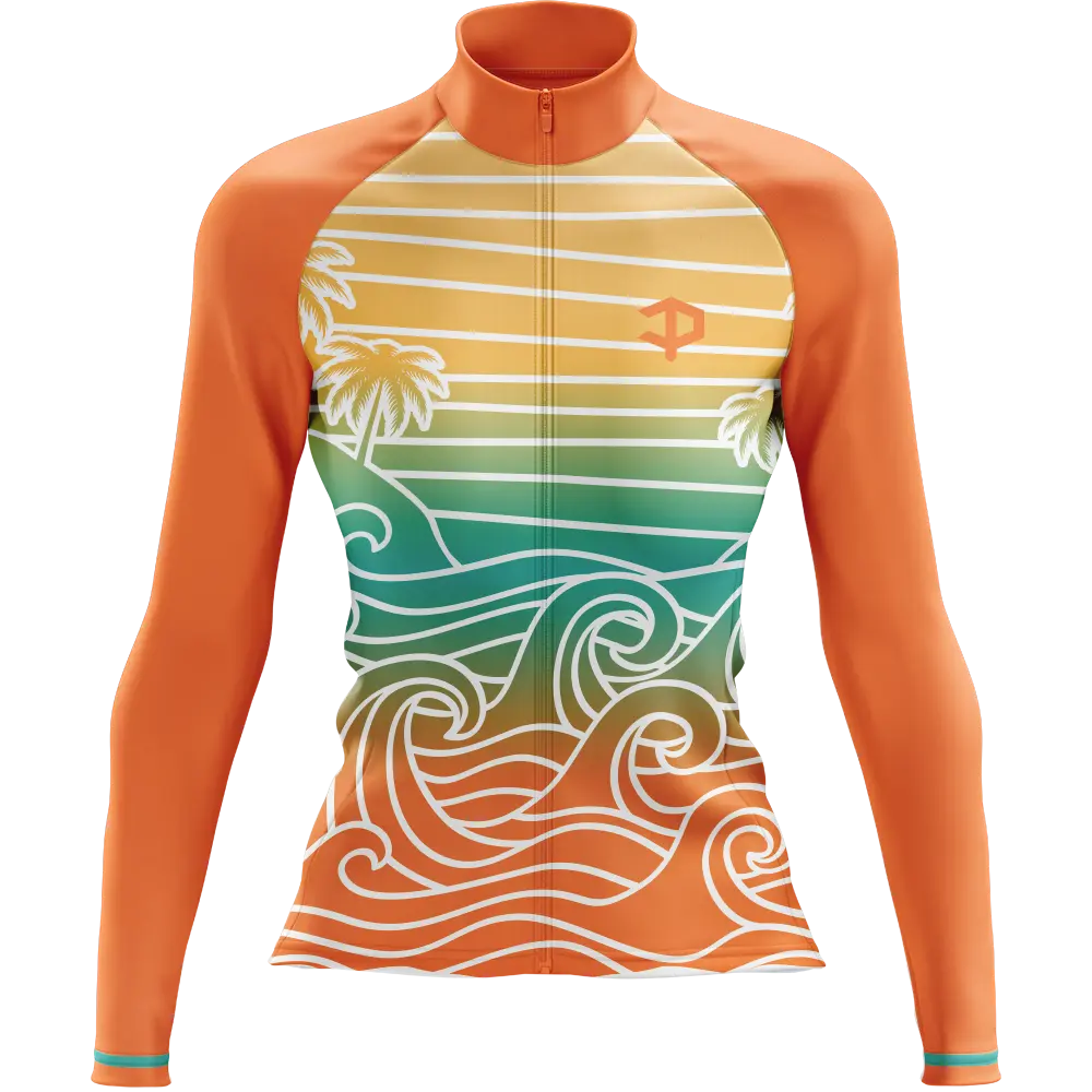 Catching Waves Long Sleeve Cycling Jersey