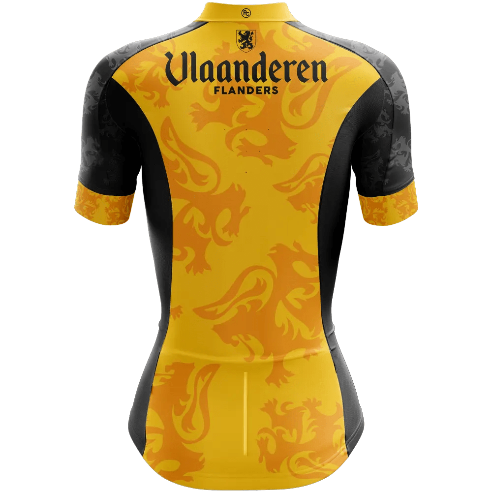 Vlaanderen Flanders Yellow Short Sleeve Cycling Jersey