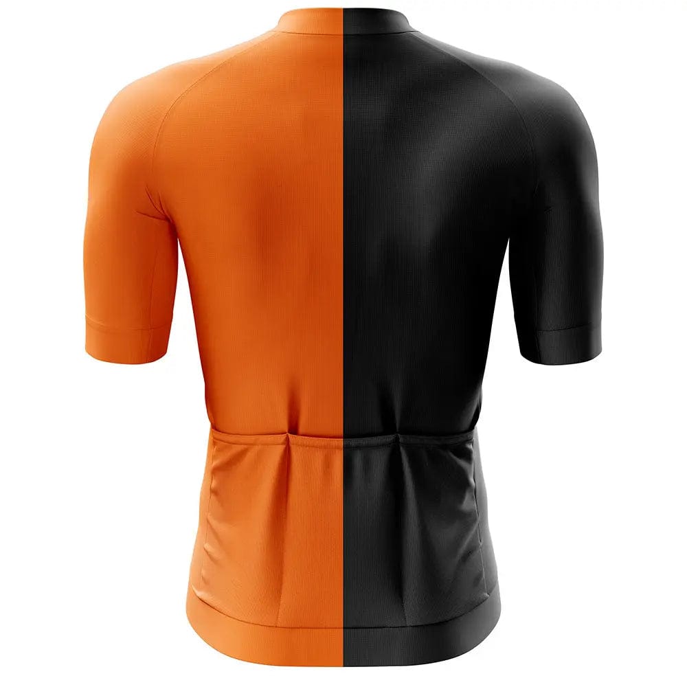 Men's Essential Black & Orange Short Sleeve Cycling Jersey
