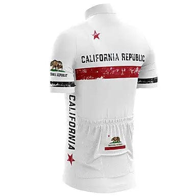 California Republic White Short Sleeve Cycling Jersey