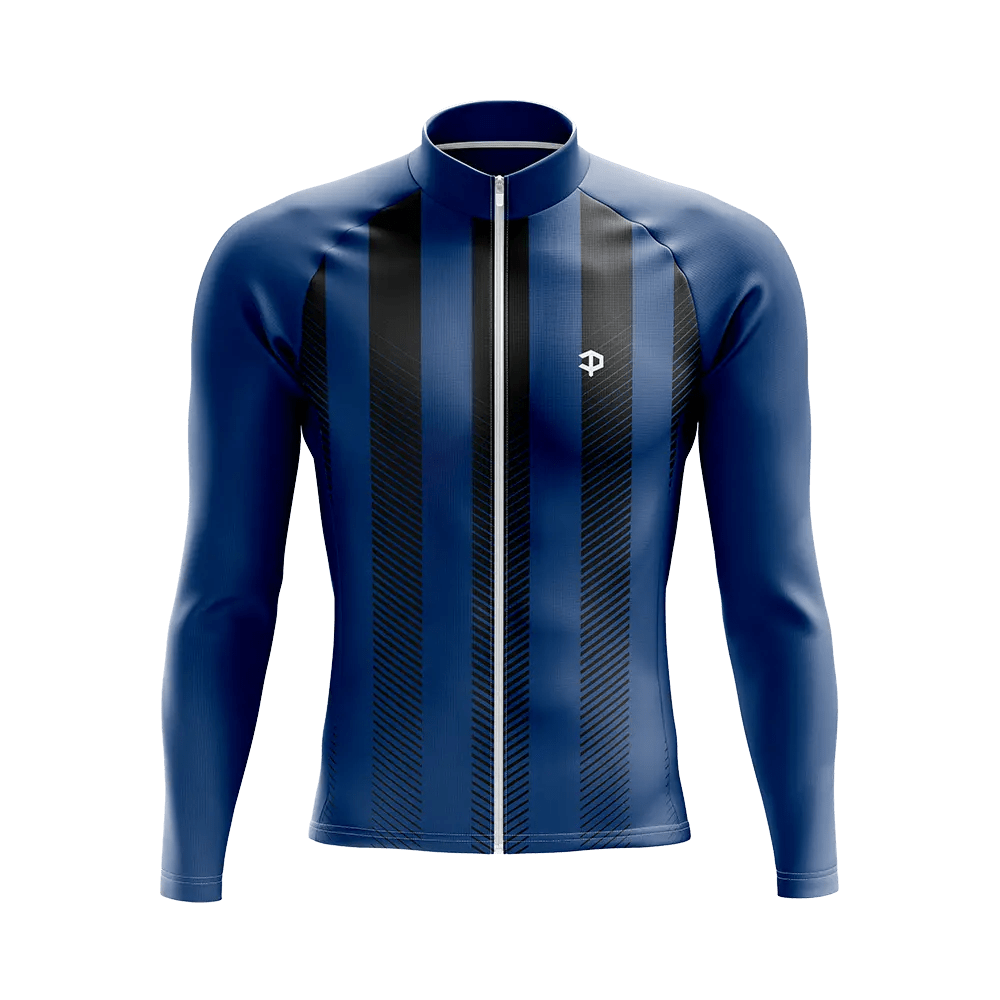 Men's Blue Banda Long Sleeve Cycling Jersey