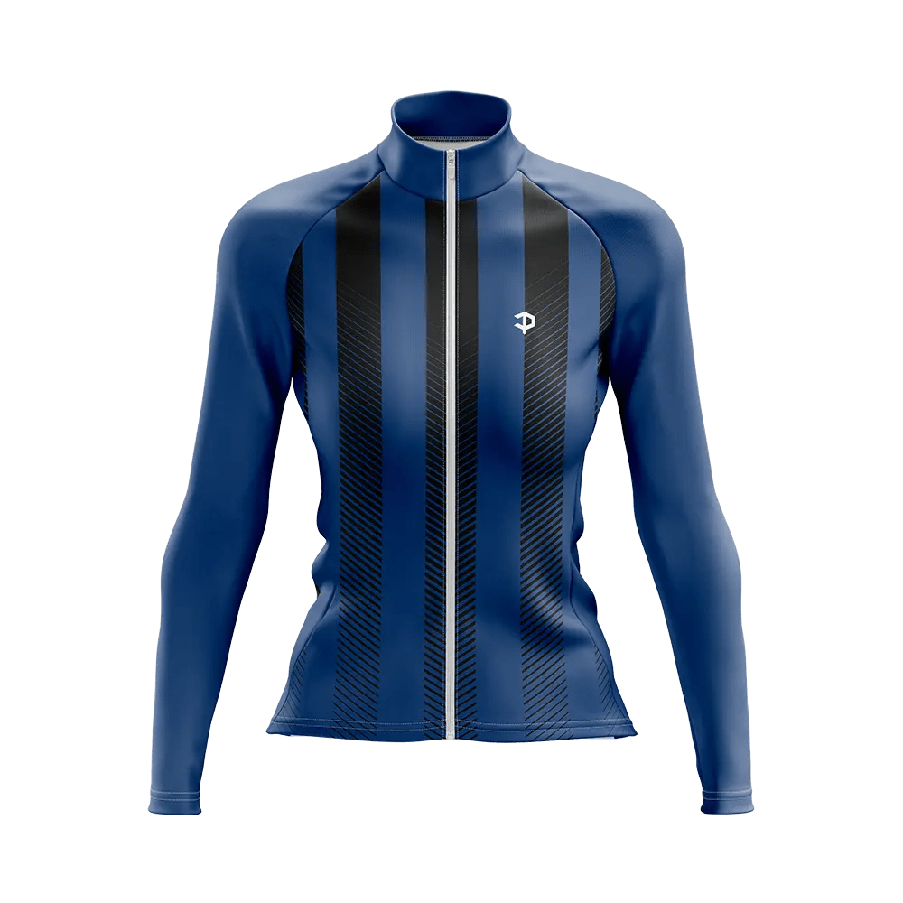 Women's Blue Banda Long Sleeve Cycling Jersey