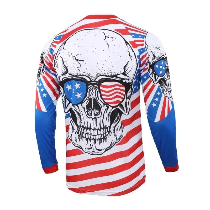Mountain Bike USA Skull Long Sleeve Jersey