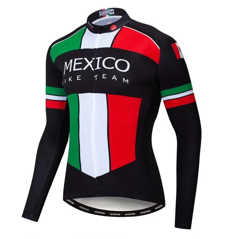 pedal bike clothing Mexico Bike Team Long Sleeve Cycling Jersey