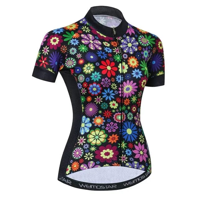 Colour Flower Women's Short Sleeve Cycling Jersey