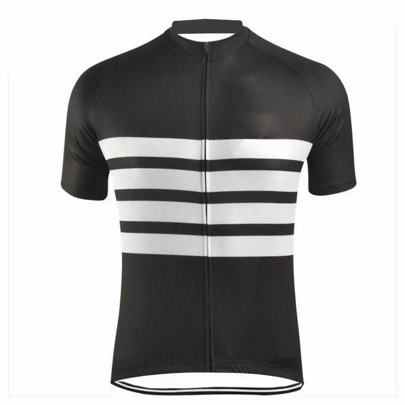 White Stripes Short Sleeve Cycling Jersey