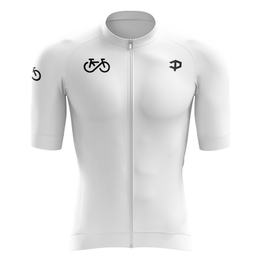 Men's Forever White Short Sleeve Cycling Jersey