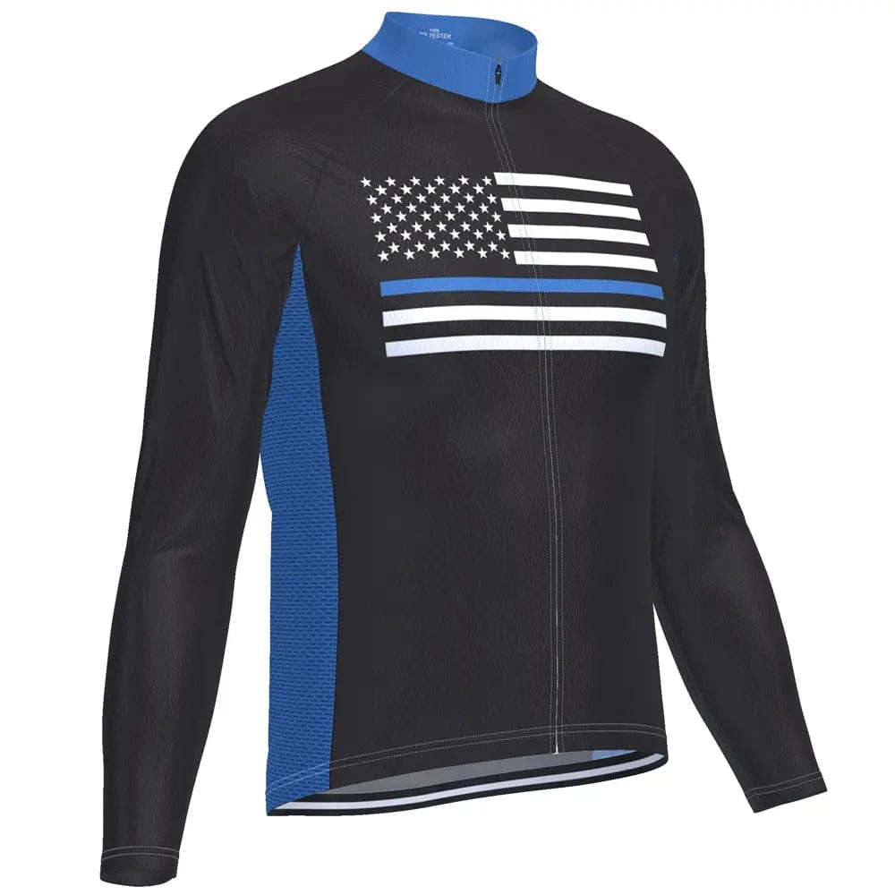 Thin Blue Line Long Sleeve Cycling Jersey  