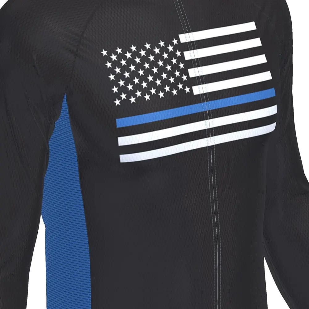 Thin Blue Line Long Sleeve Cycling Jersey  