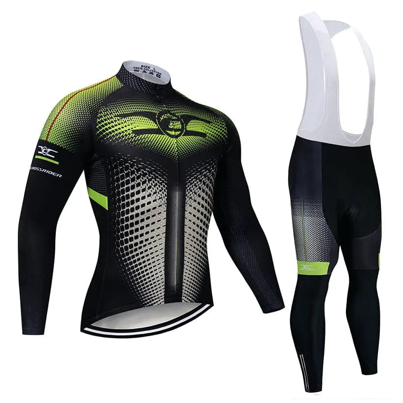 Crossrider Long Sleeve Cycling Jersey & Bib Pants  