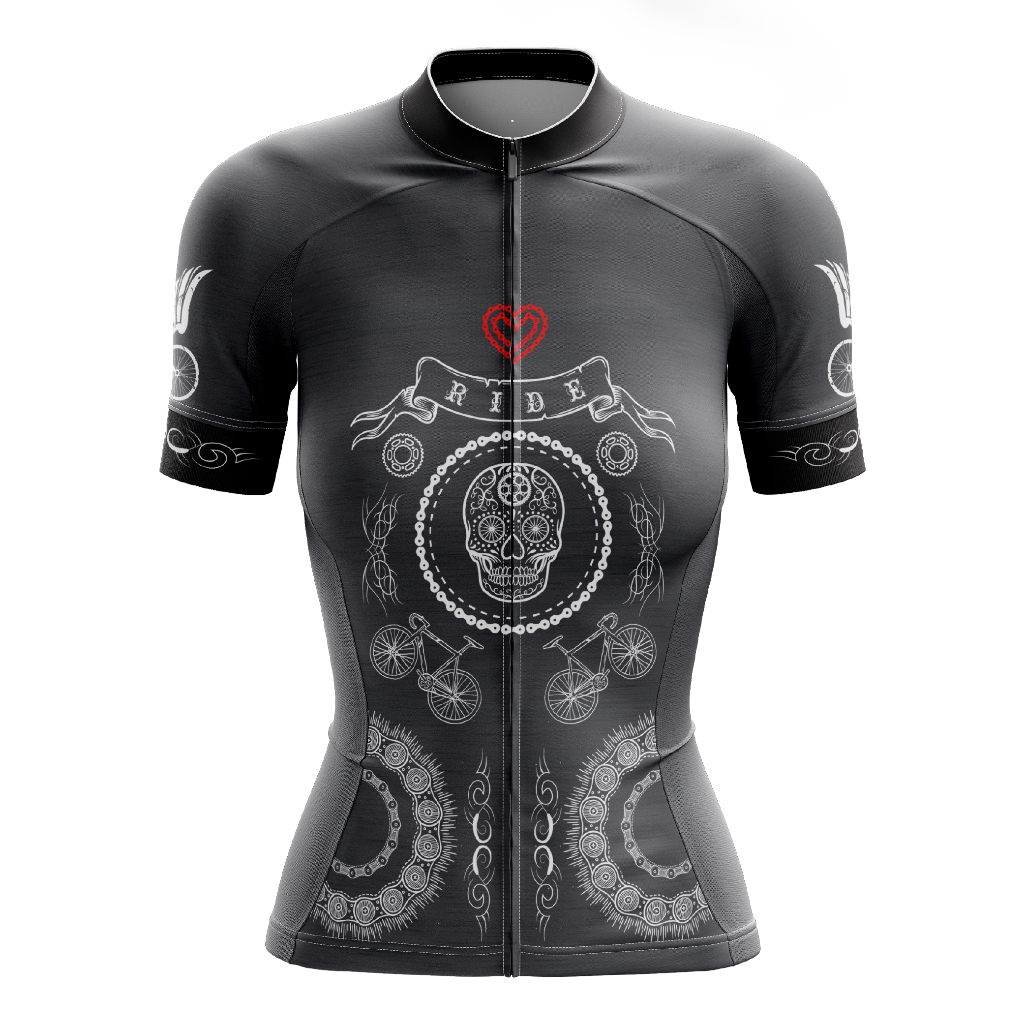 Skull & Gears Slate Grey Short Sleeve Cycling Jersey