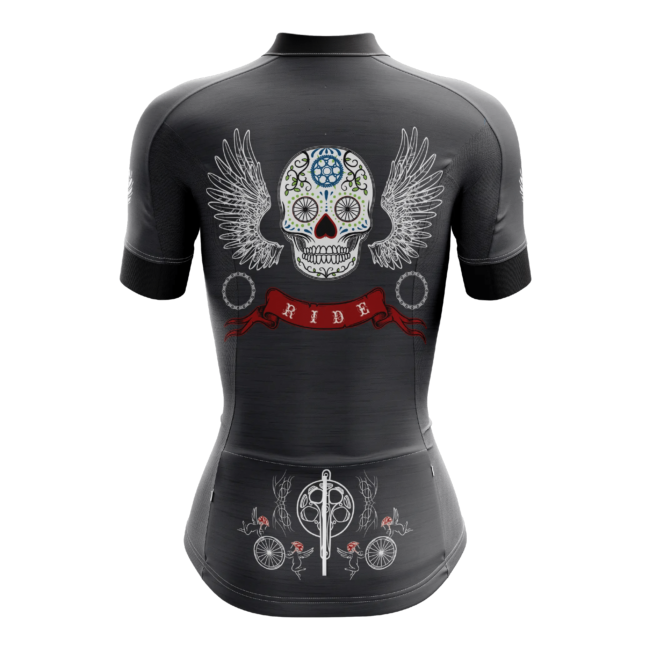 Skull & Gears Slate Grey Short Sleeve Cycling Jersey  