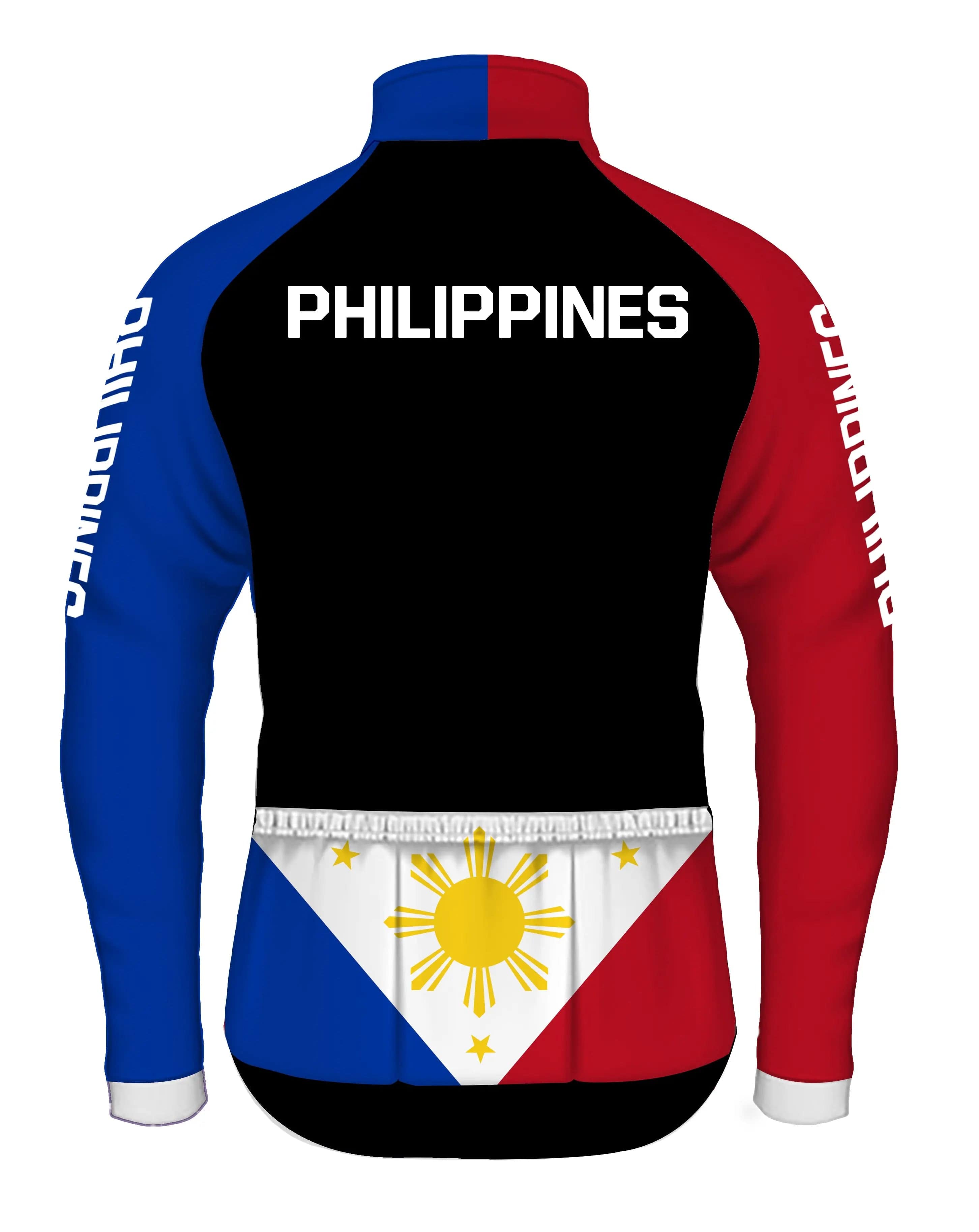 Team Philippines Black Long Sleeve Cycling Jersey  