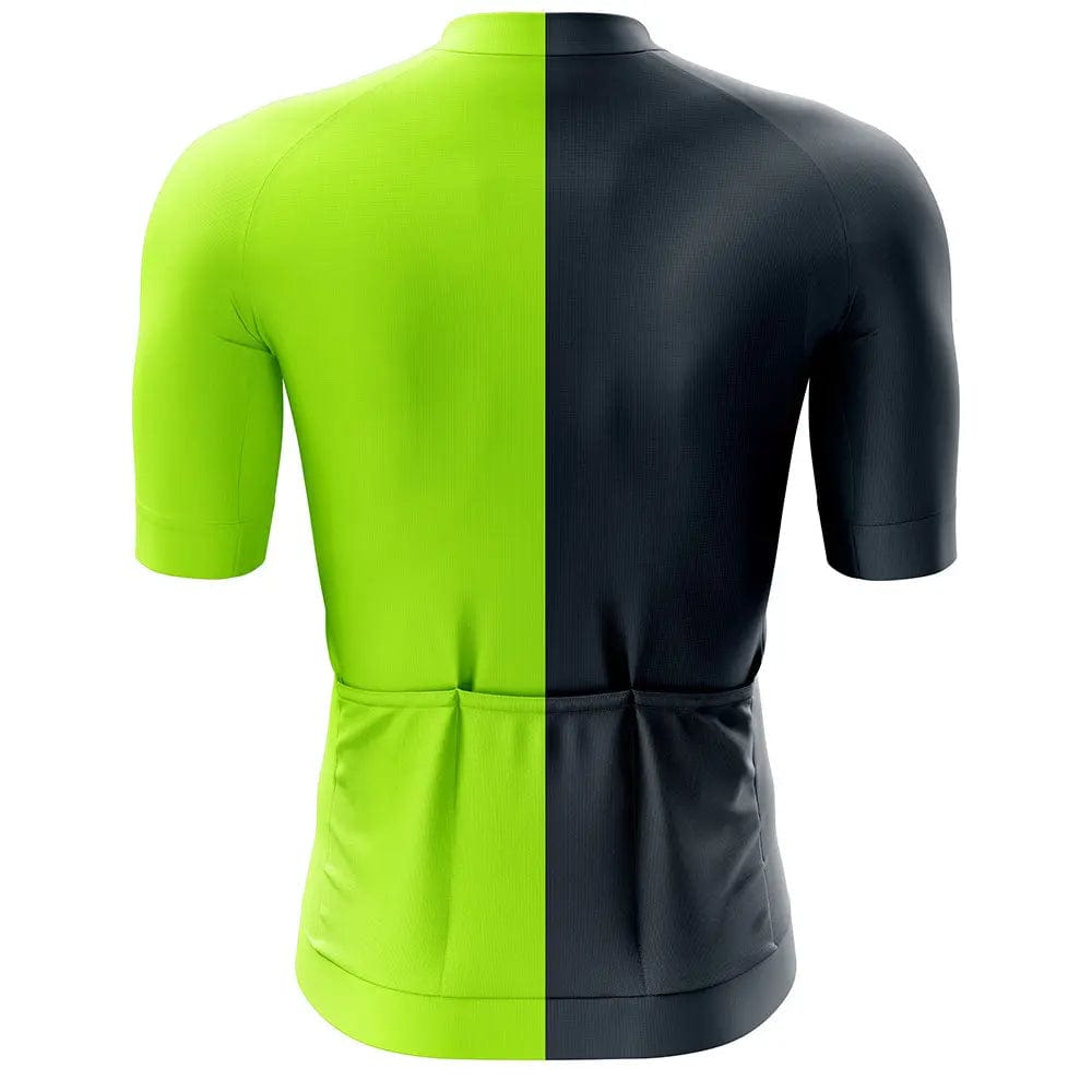 Men's Essential Black & Lime Short Sleeve Cycling Jersey