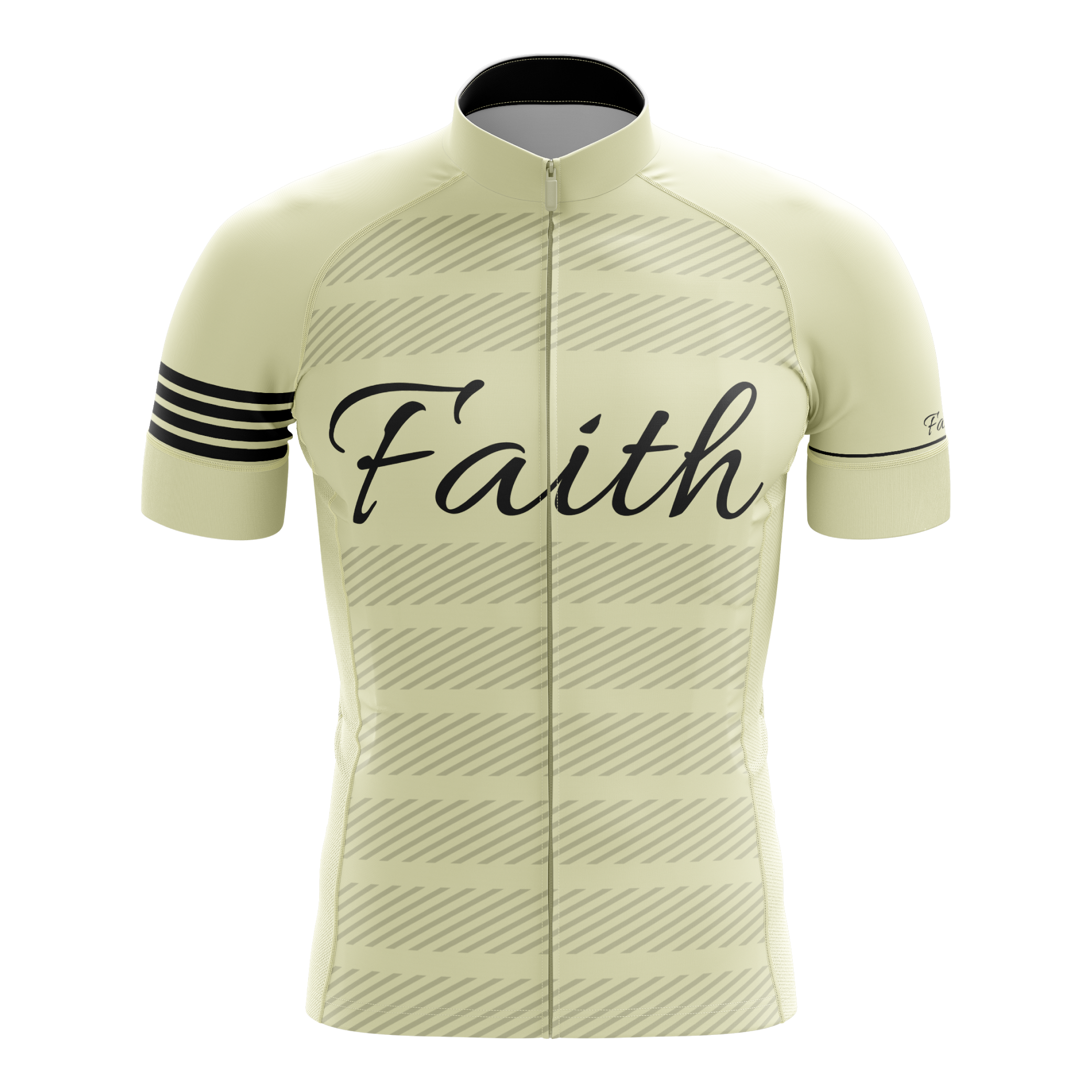 Faith Cream Color Short Sleeve Cycling Jersey
