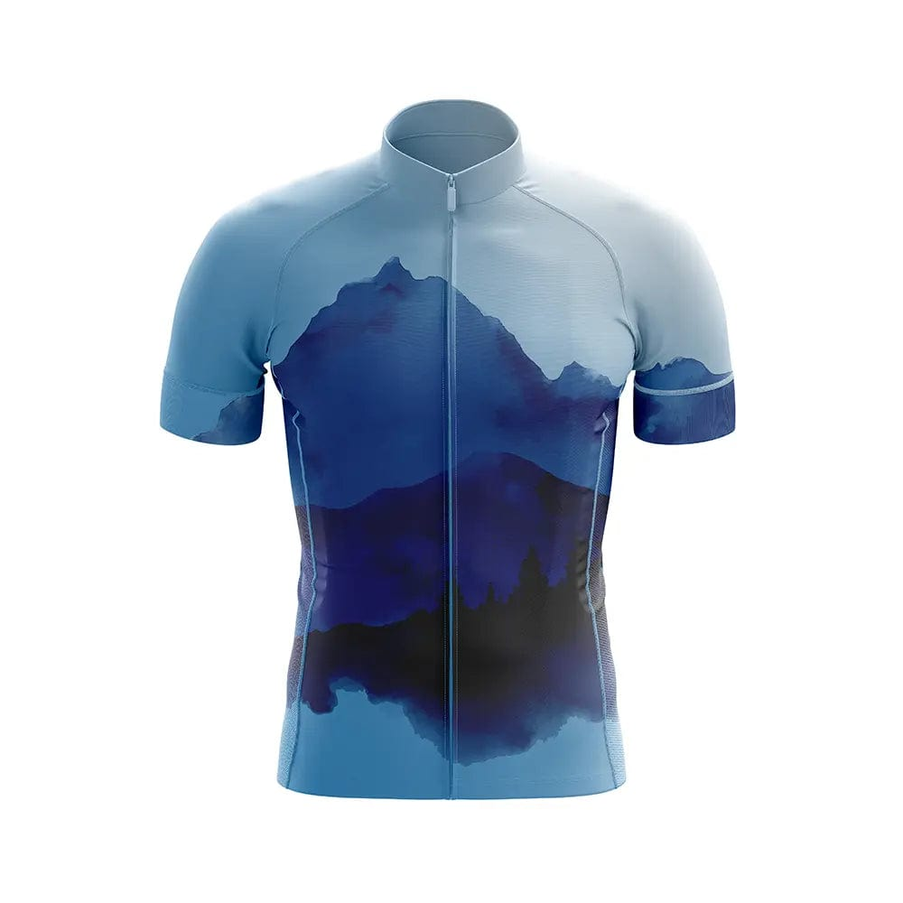 Best Views Come After The Hardest Climb Blue Short Sleeve Cycling Jersey  