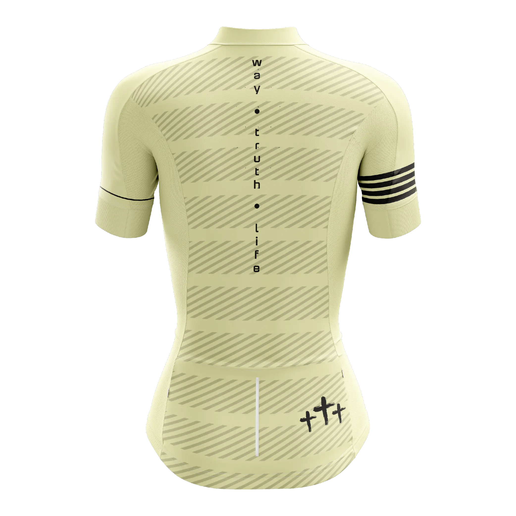 Faith Cream Color Short Sleeve Cycling Jersey  