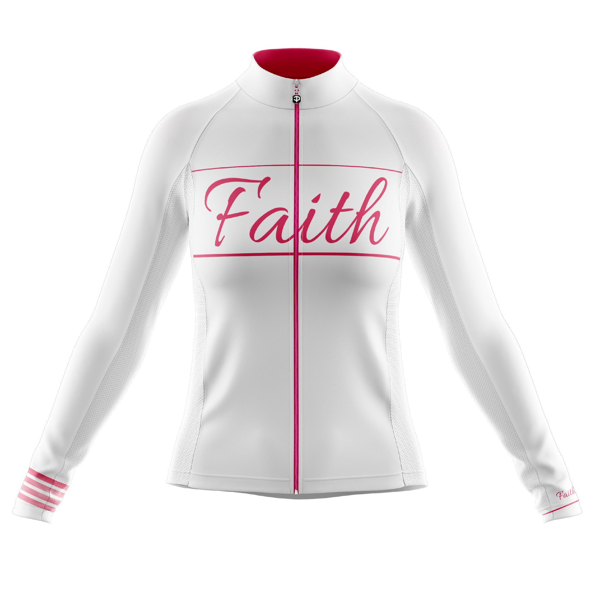 Faith White & Pink Long Sleeve Cycling Jersey